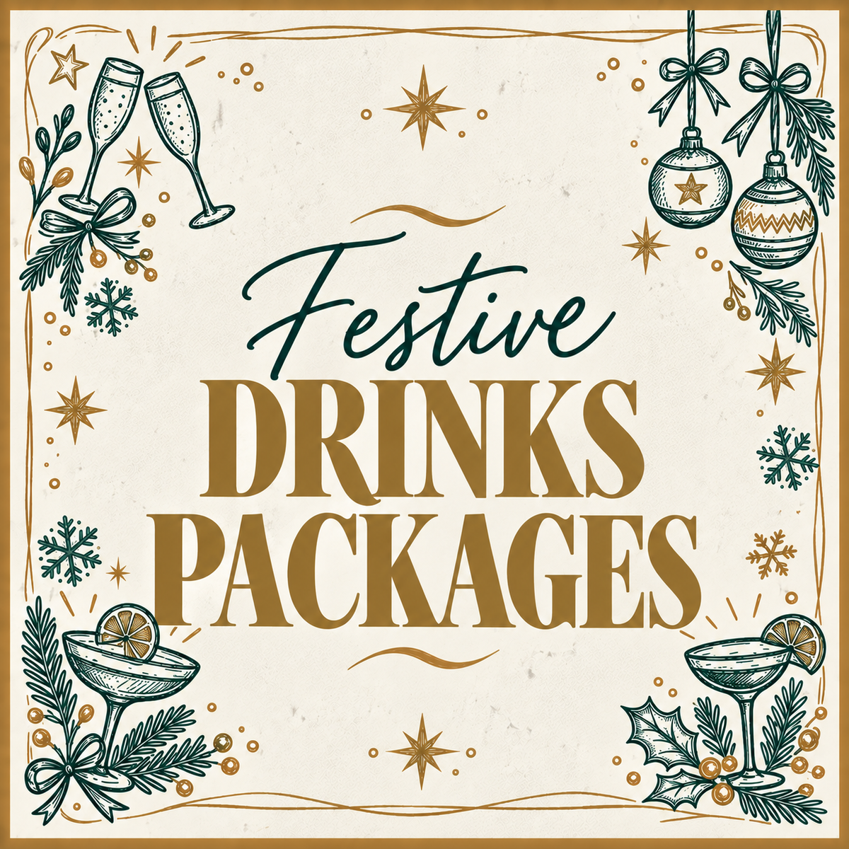 Festive Drinks Packages at Gas Street Social Birmingham featuring Christmas cocktails, Prosecco, wine and seasonal drinks for group celebrations.