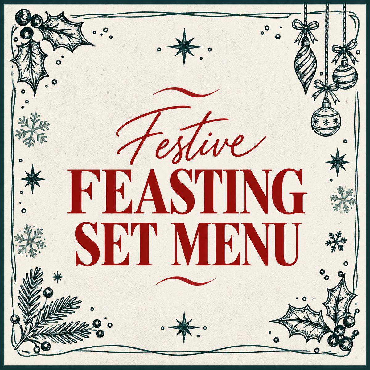 Festive Set Menu at Gas Street Social Birmingham featuring seasonal Christmas dishes and festive dining options