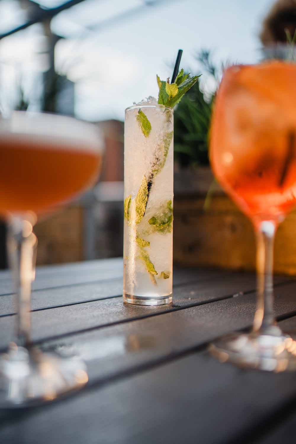 Freshly prepared cocktails and wine at Gas Street Social, a restaurant and cocktail bar in Birmingham.