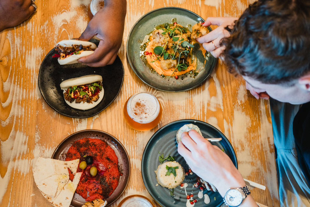 Freshly prepared food and sharing plates at Gas Street Social, a restaurant at The Mailbox in Birmingham.